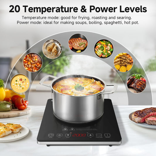 AMZCHEF Induktionskochplatte 2000W 1 Platte