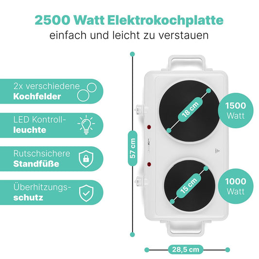 Clatronic Doppelkochplatte 2 Herdplatten Schwarz