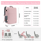 Taygeer Travel Backpack for Women, 15.6" Laptop, Pink