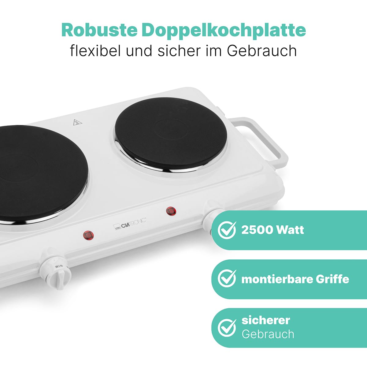 Clatronic Doppelkochplatte 2 Herdplatten Schwarz