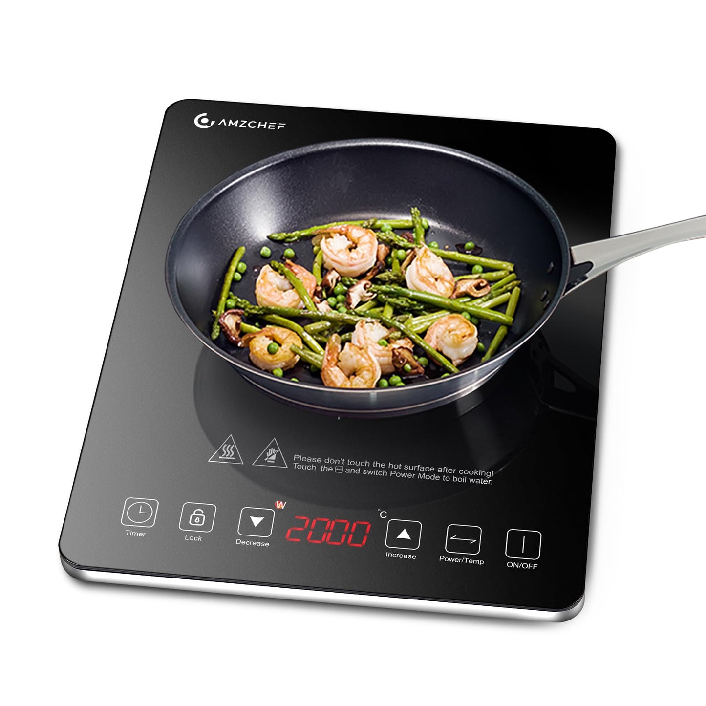 AMZCHEF Induktionskochplatte 2000W 1 Platte
