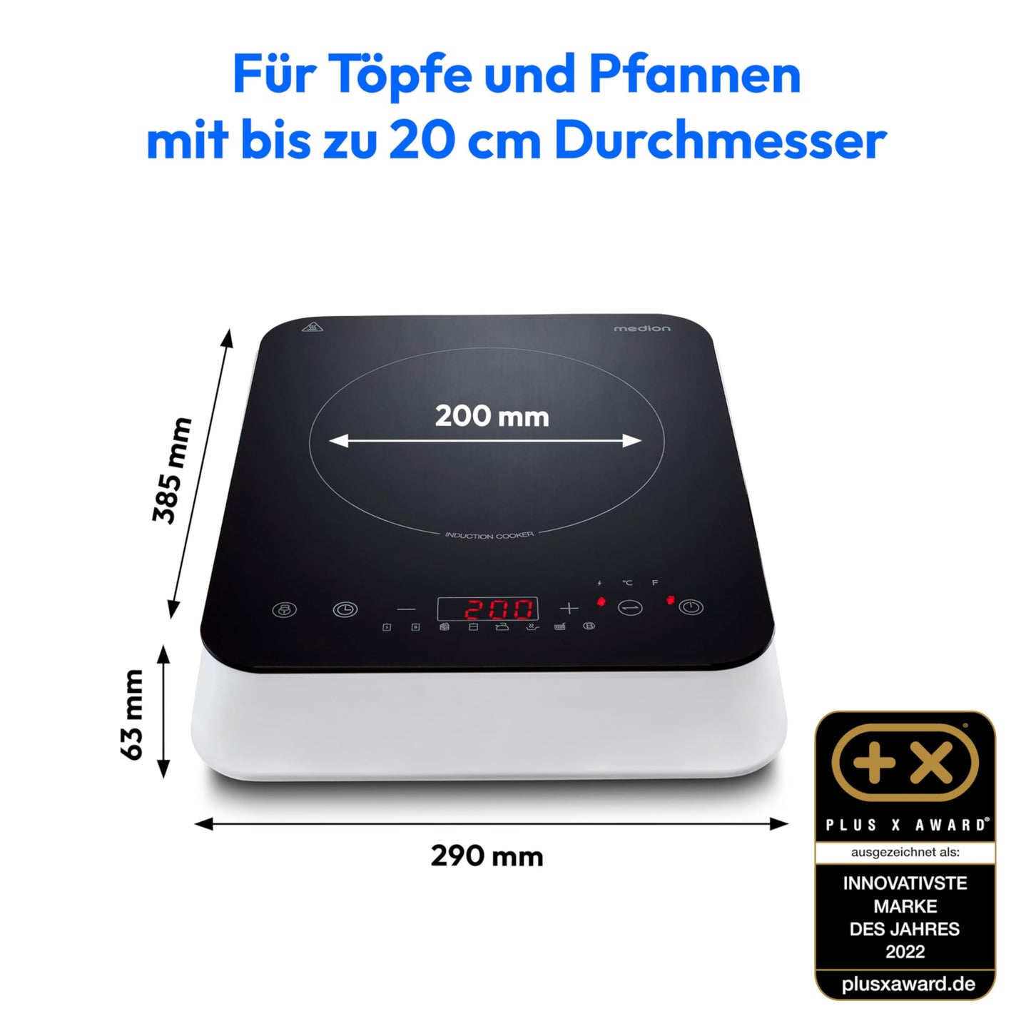 MEDION Induktionskochplatte 2000W 1 Platte