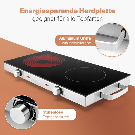 ProfiCook Infrarot Doppelkochplatte 2800W
