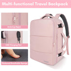 Taygeer Travel Backpack for Women, 15.6" Laptop, Pink